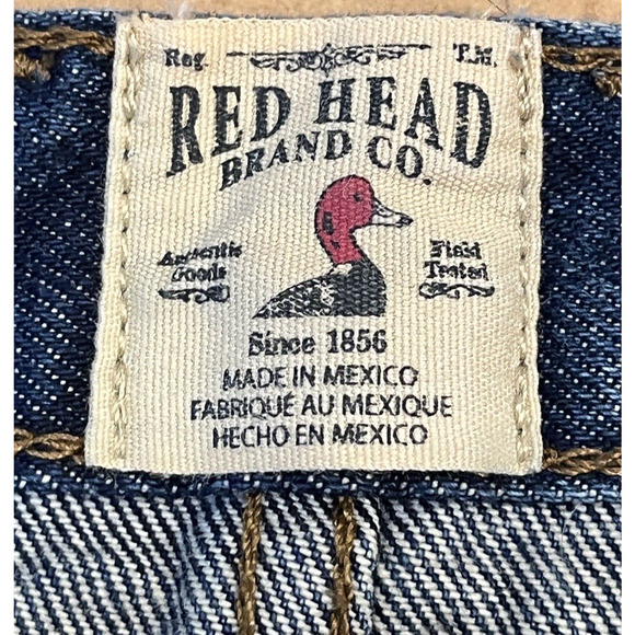 Red Head Brand Co. Men's Size 38x30 Blue Dark Wash Denim Classic 5 Pocket Jeans - Picture 3 of 8